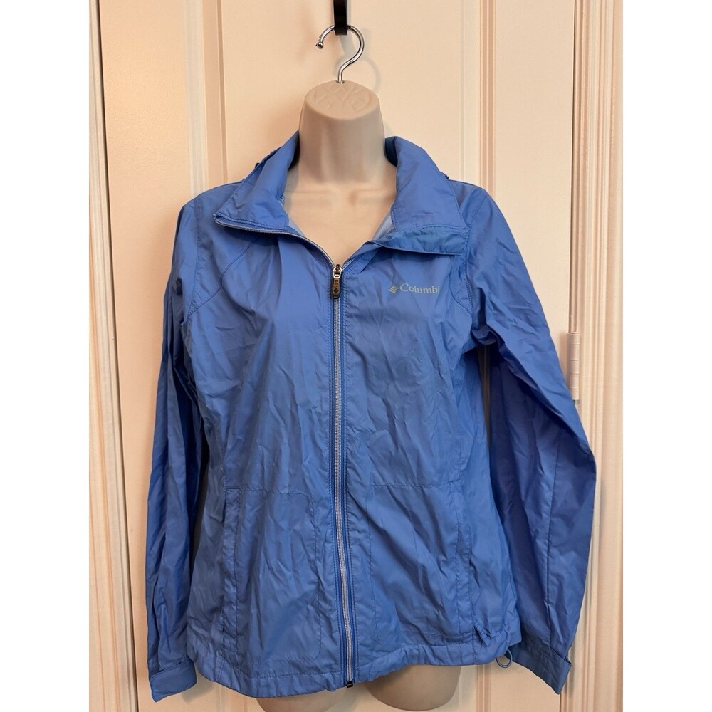 Women’s Columbia Sportswear Co Rain Jacket Windbreaker Size S Hiking -Light blue